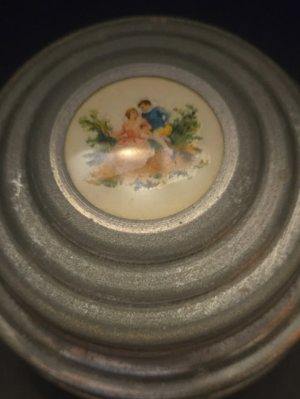 Vintage Cody Creations Powder Puff Music Box. 1930's